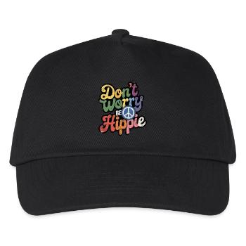 Hippie - Liebe und Frieden - Frieden und Liebe - Kinder Basecap - Schwarz - Vorne
