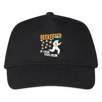 Beekeeper If I Run, You Run Beekeeping Apiarist - Kinder Basecap - Schwarz - Vorne