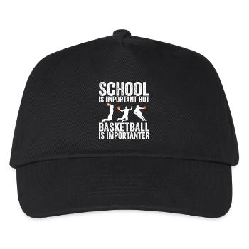 Schule ist wichtig, aber Basketball ist noch wichtiger - Kinder Basecap - Schwarz - Vorne