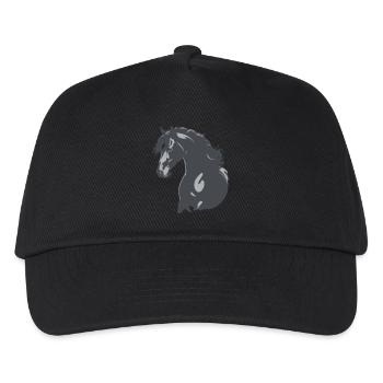 Rappe Pferd Silhouette - Kinder Basecap - Schwarz - Vorne