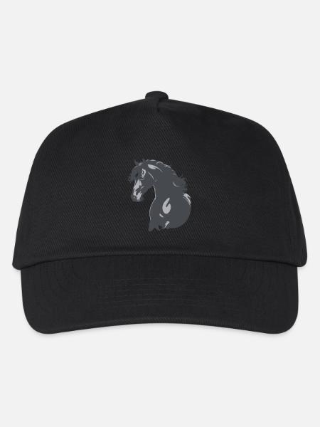 Rappe Pferd Silhouette - Kinder Basecap - Schwarz