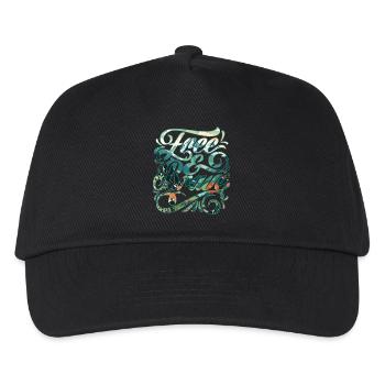 Frei und mutig 🍀 - Kinder Basecap - Schwarz - Vorne