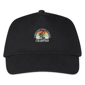 Undefeated Toilet Clogging Champion Skelett Retro - Kinder Basecap - Schwarz - Vorne