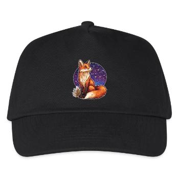 Fox and starry sky - Kids’ Baseball Cap - black - Front