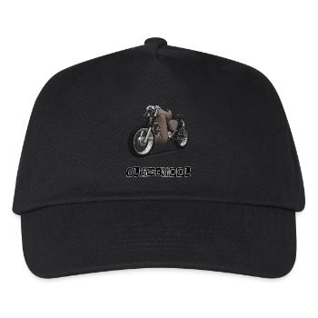 S51 (marron) // Illustration - Casquette de baseball Enfant - noir - Devant