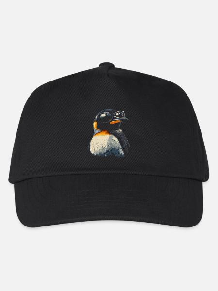 Pinguin cool Sonnenbrille Tiere Tier - Kinder Basecap - Schwarz
