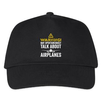 Funny Airplane Tees Men Women Plane Aviation Pilot - Kids’ Baseball Cap - black - Front