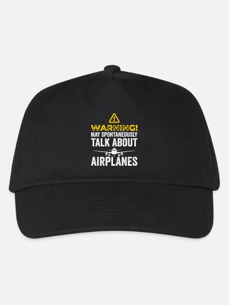Funny Airplane Tees Men Women Plane Aviation Pilot - Kids’ Baseball Cap - black