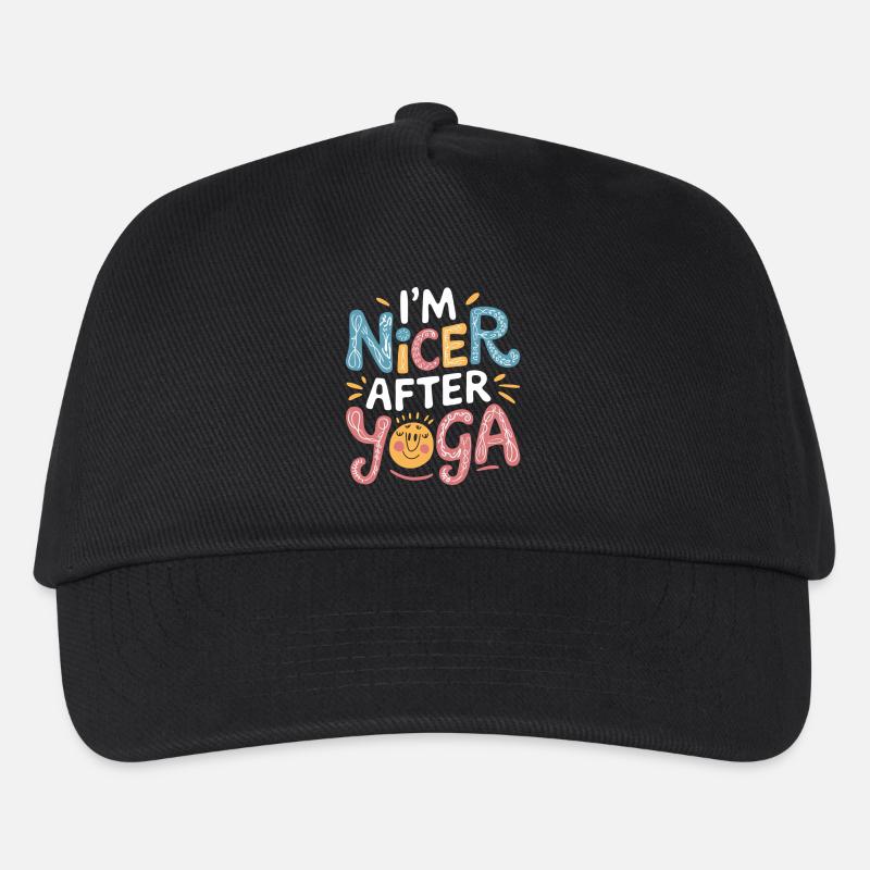 I'm Nicer After Yoga 12 - Kinder Basecap - Schwarz