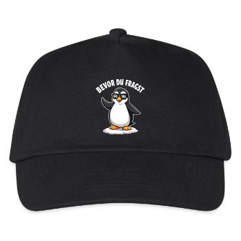 Nein, danke! Pinguin-Design - Kinder Basecap - Schwarz - Vorne