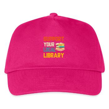 Unterstützung Bibliothek, Bibliotheksliebhaber - Kinder Basecap - Fuchsia - Vorne