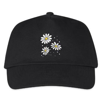 Gänseblümchen Punkte - Kinder Basecap - Schwarz - Vorne