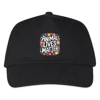 Vegetarisch Vegan Veggie Vegetarier - Kinder Basecap - Schwarz - Vorne