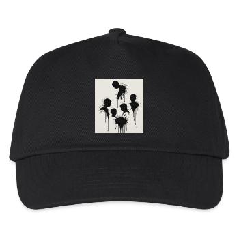 Schwarze Silhouetten mit Farbspritzer-Effekt - Kinder Basecap - Schwarz - Vorne