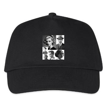Retro-Frisuren und Kleidung - Kinder Basecap - Schwarz - Vorne