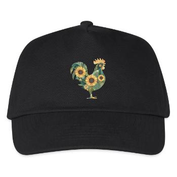 Coq floral - Casquette de baseball Enfant - noir - Devant