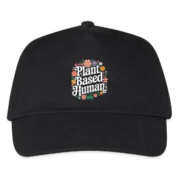 Vegetarisch Vegan Veggie Vegetarier - Kinder Basecap - Schwarz - Vorne