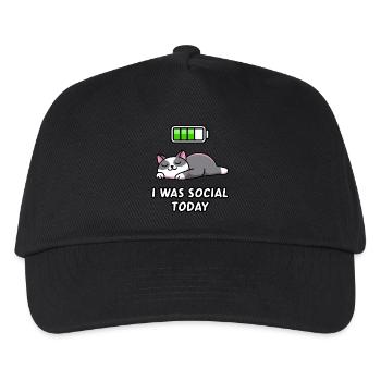 Recharge Mode: I Was Social Today - Kids’ Baseball Cap - black - Front