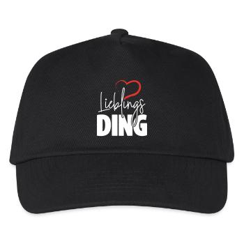 Lieblingsding mit Herz - Kinder Basecap - Schwarz - Vorne