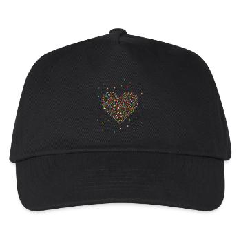 Konfetti Herz - Kinder Basecap - Schwarz - Vorne