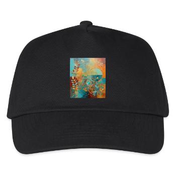 Composition abstraite avec des feuilles et des cercles - Casquette de baseball Enfant - noir - Devant