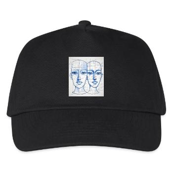 Technical sketch of the head - Kids’ Baseball Cap - black - Front
