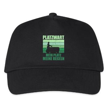 Groundskeeper Garden Lawn Mower Gift - Kids’ Baseball Cap - black - Front