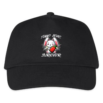 Tummy Ache Survivor – Süßes Hasen-Design - Kinder Basecap - Schwarz - Vorne