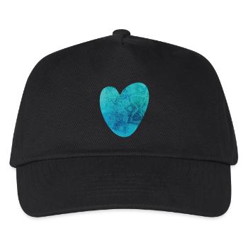 Yoga Herz Mandala Muster Meditation Liebe Fan om - Kinder Basecap - Schwarz - Vorne