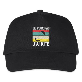 I Can't I Kite Gift Humor - Kinder Basecap - Schwarz - Vorne