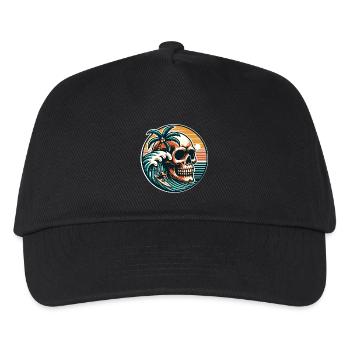 Surfing Surfer skull - Kids’ Baseball Cap - black - Front