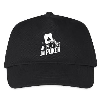 je peux pas j'ai Poker - Casquette de baseball Enfant - noir - Devant