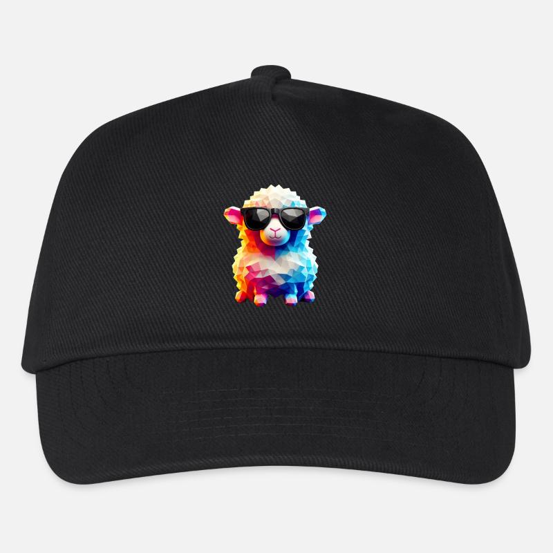Coole Lammfell-Sonnenbrille - Kinder Basecap - Schwarz