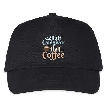 Half Caregiver Half Coffee Carer Caregiving - Kids’ Baseball Cap - black - Front