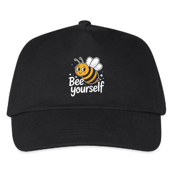 Honigbiene Imker Bienen Biene - Kinder Basecap - Schwarz - Vorne