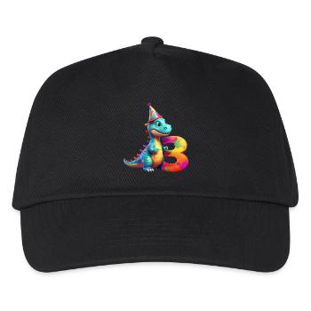 DINO 3 YEARS DINOSAUR 3RD BIRTHDAY - Kids’ Baseball Cap - black - Front