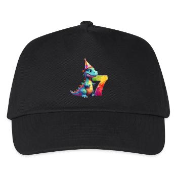 DINO 7 ANS DINOSAURE 7E ANNIVERSAIRE - Casquette de baseball Enfant - noir - Devant