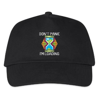 dont panic i´m loading - retro gamer - Kinder Basecap - Schwarz - Vorne