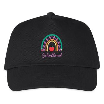 Schulkind Regenbogen Outfit Einschulung Schüler - Kinder Basecap - Schwarz - Vorne