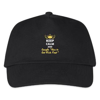 “Keep Calm and Google ‘How to Get Rich Fast’” - Casquette de baseball Enfant - noir - Devant