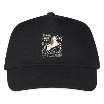 Alice in Wonderland Unicorn Quote - Believe in you - Kids’ Baseball Cap - black - Front