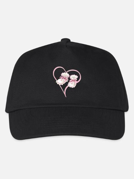 Baby Herz mit Babyschuhe rosa für Mädchen - Kinder Basecap - Schwarz