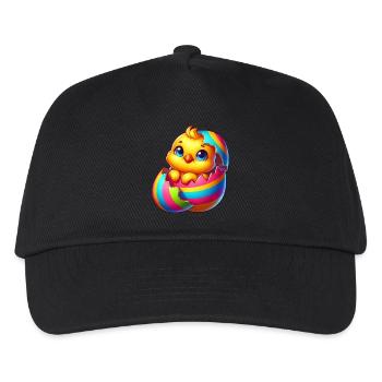 Cute Chick Cartoon Colorful Easter Egg Hatching - Kids’ Baseball Cap - black - Front