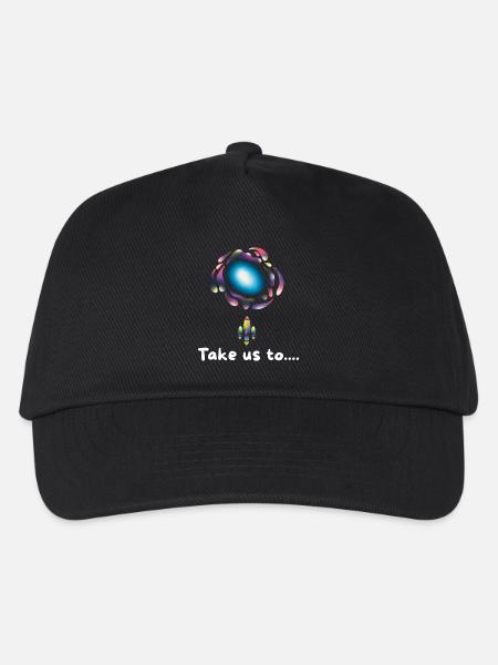 Neon Galaxy Rocket - Kinder Basecap - Schwarz