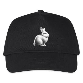 Cute White Rabbit Portrait - Kids’ Baseball Cap - black - Front