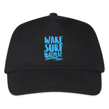 Surfing Wake Surf Repeat - Kids’ Baseball Cap - black - Front