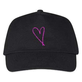 Pink Heart with Incisions Gift Idea Pink - Kids’ Baseball Cap - black - Front