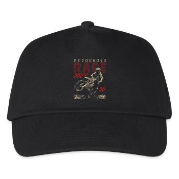 Motocross Rennen - Motocross Racer - Kinder Basecap - Schwarz - Vorne
