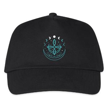 Mondphasen & Elemente - Spirituelles Symbol - Kinder Basecap - Schwarz - Vorne