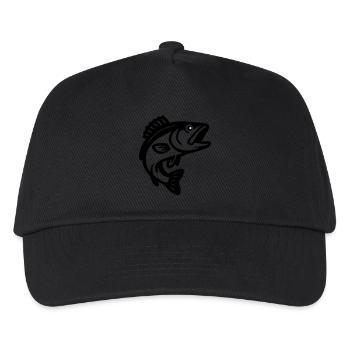 Fisch Silhouette - Kinder Basecap - Schwarz - Vorne
